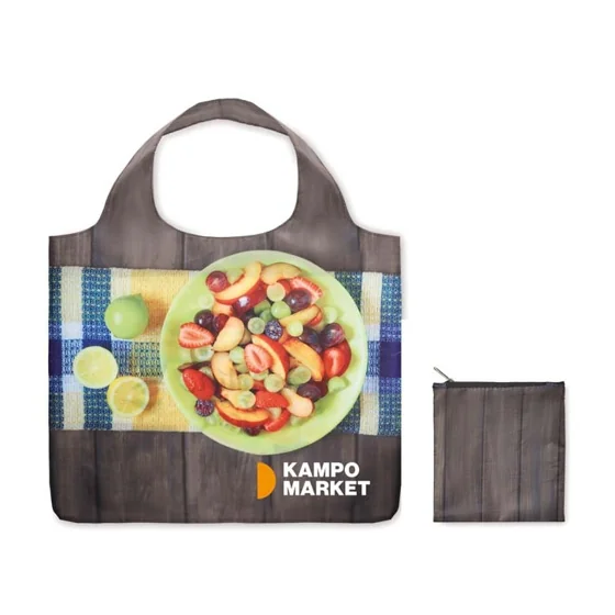 Bolsa de la compra plegable tamaño XL de rPET con funda. · MB1110