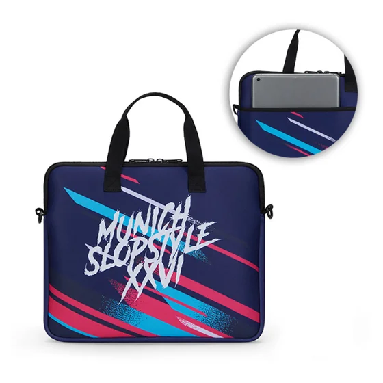 Funda de neopreno sublimado para portátil con cremallera y bolsillo trasero. · MB5011