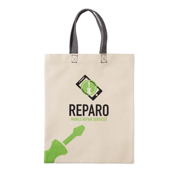 Bolsa de algodón con asas cortas (26x32,5cm). · MB8109