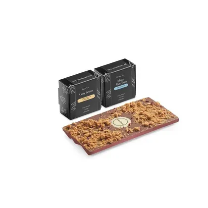 Caja de regalo con 2 tés Zen y una barra de chocolate. MI4007