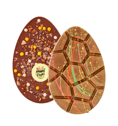 Huevo de Pascua XL de chocolate belga con logotipo MI4008