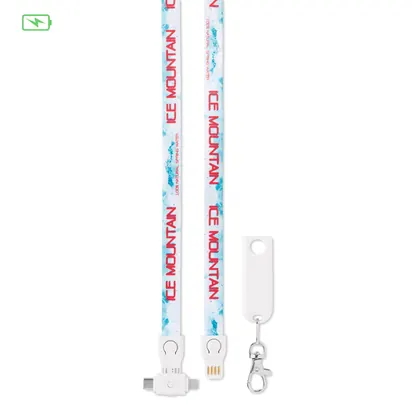 Lanyard y cable cargador 3 en 1 con sublimación. MC1005