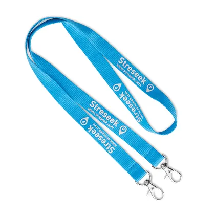Lanyard de poliéster con serigrafía en color pantone con 2 clips. ML1015
