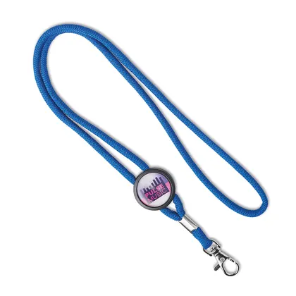 Lanyard cilíndrico con pieza circular deslizante impresa con gota de resina ML1018
