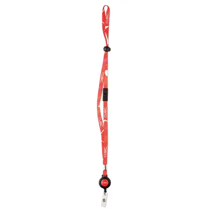 Lanyard de poliéster sublimado con extensible para credenciales. ML1020