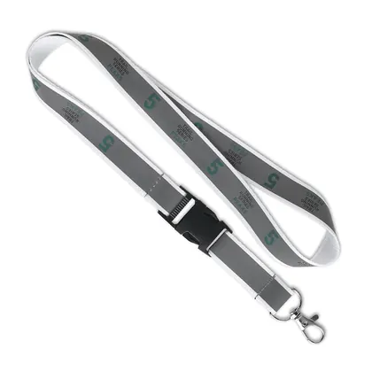 Lanyard de poliéster desmontable con revestimiento reflectante. ML1024
