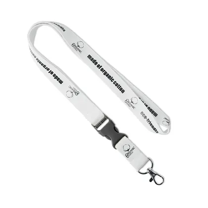 Lanyard desmontable de algodón orgánico con serigrafía. ML1037