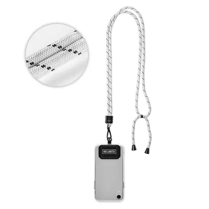 Cordón cruzado porta teléfono hecho de RPET 2-tonos ML1060