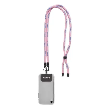 Cordón porta móvil cruzado de poliéster a todo color de ⌀8mm. ML1078