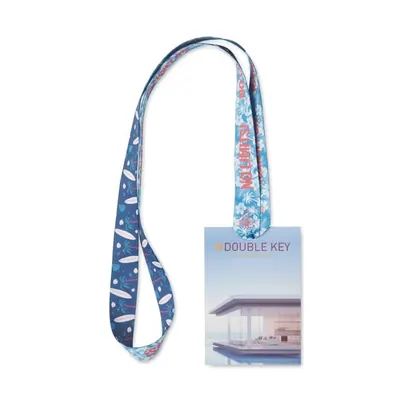 Lanyard portacredenciales de poliéster sublimado que no necesita mosquetón metálico (patentado). ML1184