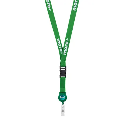 Lanyard de RPET con carrete para credencial desmontable en serigrafía ML1263