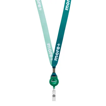 Lanyard de carrete para credencial de RPET sublimado con remache metálico. ML1365