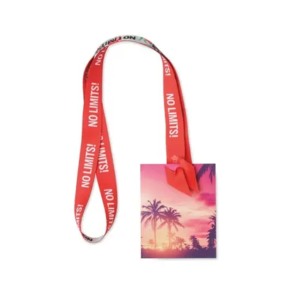 Lanyard portacredenciales de RPET sublimado que no necesita mosquetón metálico (patentado). ML1384