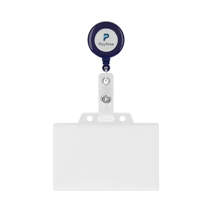Carrete portacredenciales retráctil de forma redonda con logotipo de ⌀2cm. MLBR01
