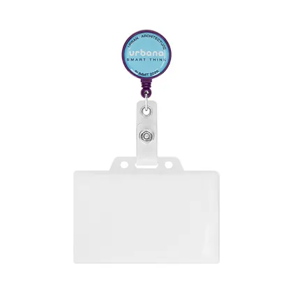 Carrete portacredenciales retráctil de forma redonda con logotipo de ⌀2,8 cm. MLBR02