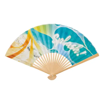 Abanico de bambú impreso a todo color MPFN03