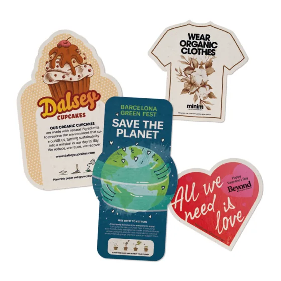 Papel de semillas para plantar con tu diseño. 8 opciones diferentes de semillas disponibles. · MG6902