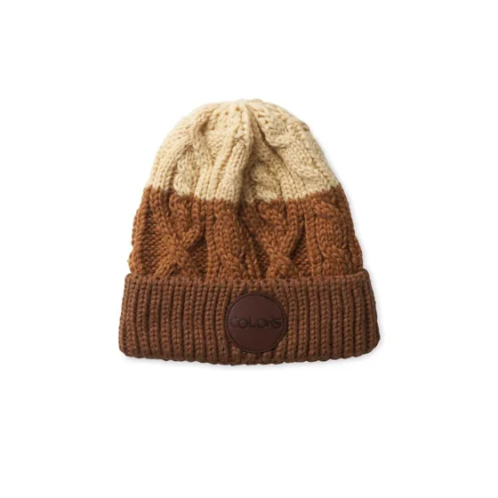 Gorro trenzado de acrílico con puño de canalé. · MW1020