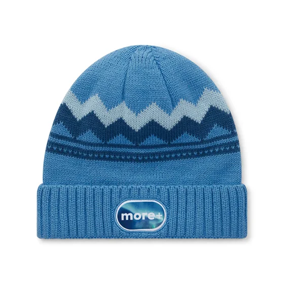 Gorro acrílico de patrón personalizado en puño de punto acanalado 2*1. · MW1024