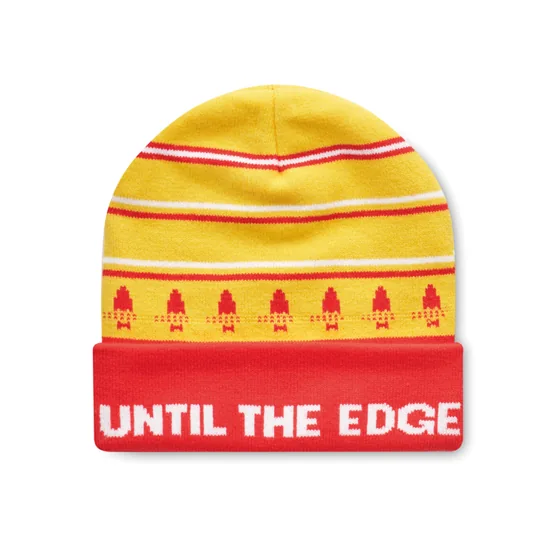 Gorro RPET jacquard personalizado, con puño. · MW1112