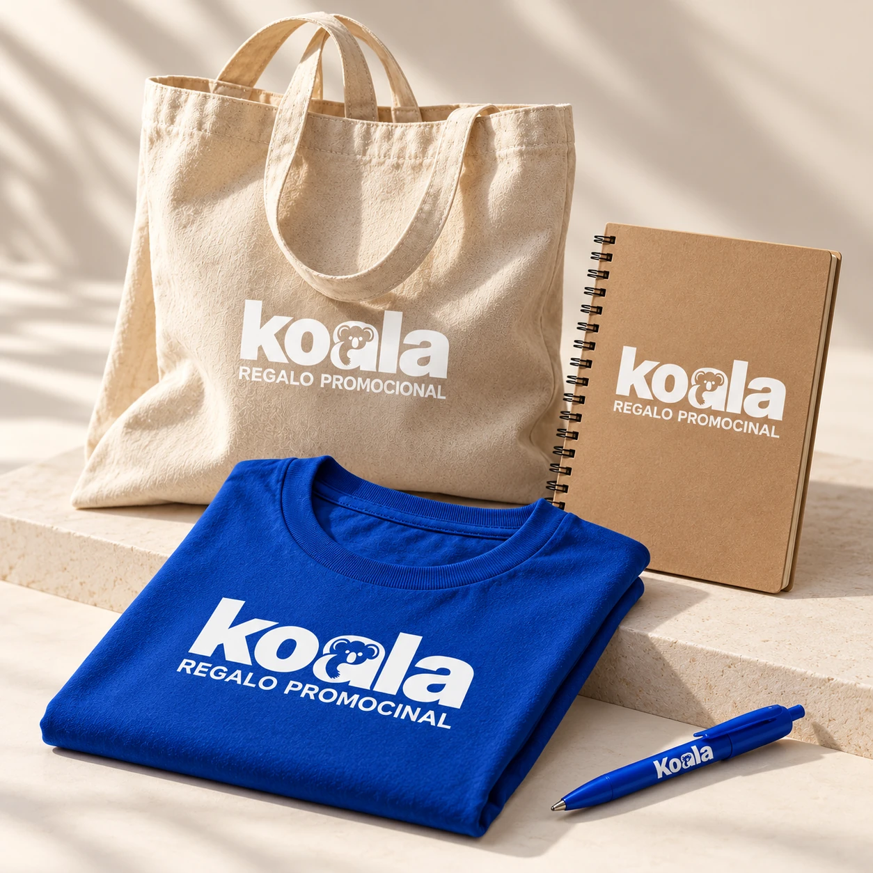 Welcome Pack Esencial: Camiseta, bolsa de algodón, libreta y bolígrafo personalizados.