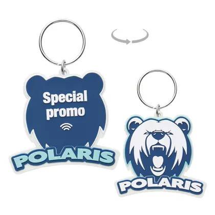 Llavero NFC de goma de PVC personalizado con diseño de logotipo a doble cara. MK5006