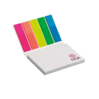 Bloc de notas de papel de tapa blanda con su diseño en cada nota adhesiva. COMB03