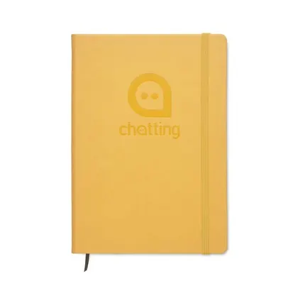 Libreta de tapas duras de cuero PU tamaño A5 con hojas impresas con su diseño. HAPUA5