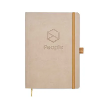 Libreta de tapas blandas de cuero PU tamaño A5 con hojas impresas con su diseño. SOPUA5