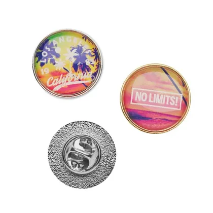 Pin redondo de metal con doming MPIN07