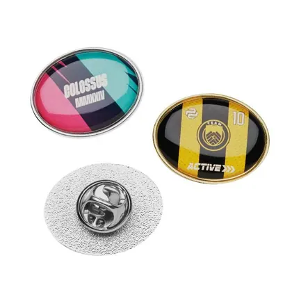 Pin ovalado de metal con doming MPIN10